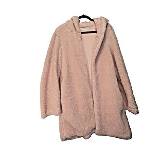Hooded Sherpa Fleece Jacket Size XL Pink by Fair Haven Pockets Lounge